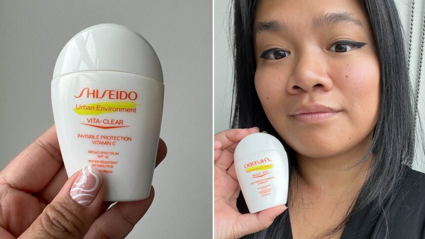Der Shiseido Urban Environment Vita-Clear Sunscreen SPF 42 macht meine Haut besonders strahlend